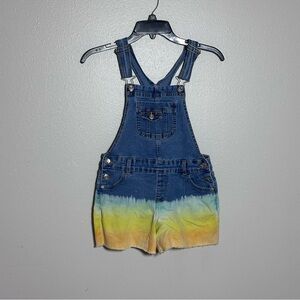 Jordache Kids Girls Denim Tie Dye Overalls Shorts Talls size L(10/12)